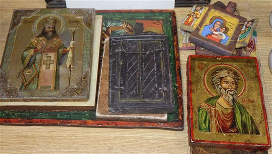 A group of nine religious icons and artefacts